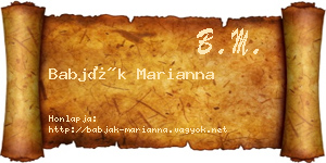 Babják Marianna névjegykártya