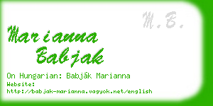marianna babjak business card